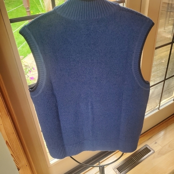 Duluth Trading Co 83% Lambswool Blue Full Zip‎ Sweater Sz L Vest - Picture 2 of 7